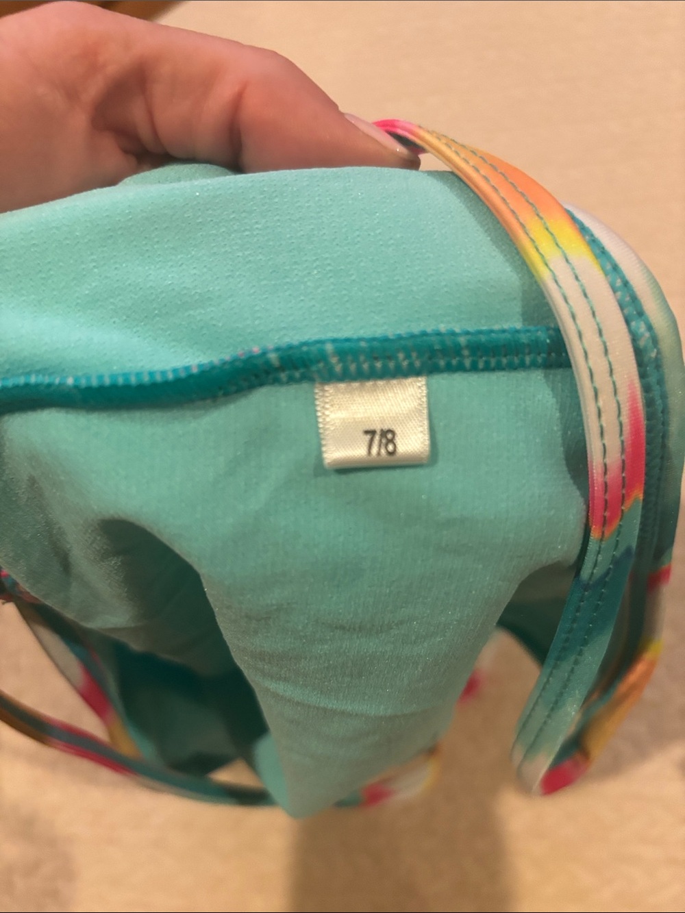 Girls Swim Bikini Sets - Teal, Pink, Rainbow, 4 tops and 2 bottoms mix and match - Picture 11 of 11